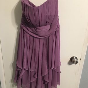David’s bridal light purple ruffle dress, sz 12